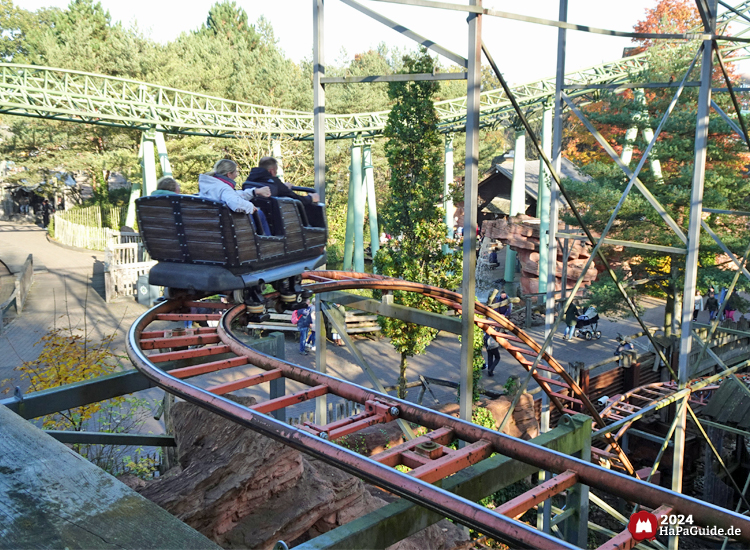 Abenteuerland - Minenlore der Crazy Mine vor steiler Abfahrt