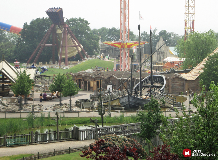 Caravelle Ni&ntilde;a - Blick von oben auf den Schiffsnachbau im Piratenland