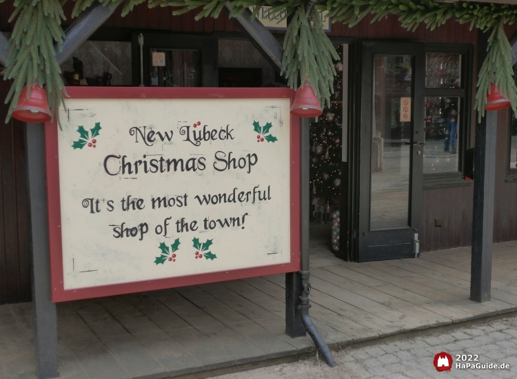 New Lübeck Christmas Shop - Schild It's the most wonderful shop of the town!