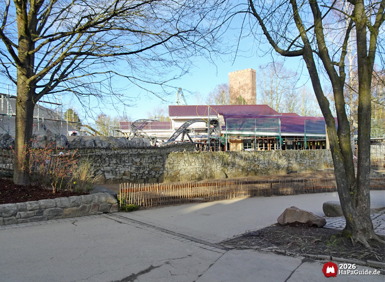 Cornwall Coaster - Seitlicher Blick auf die Baustelle der Achterbahn