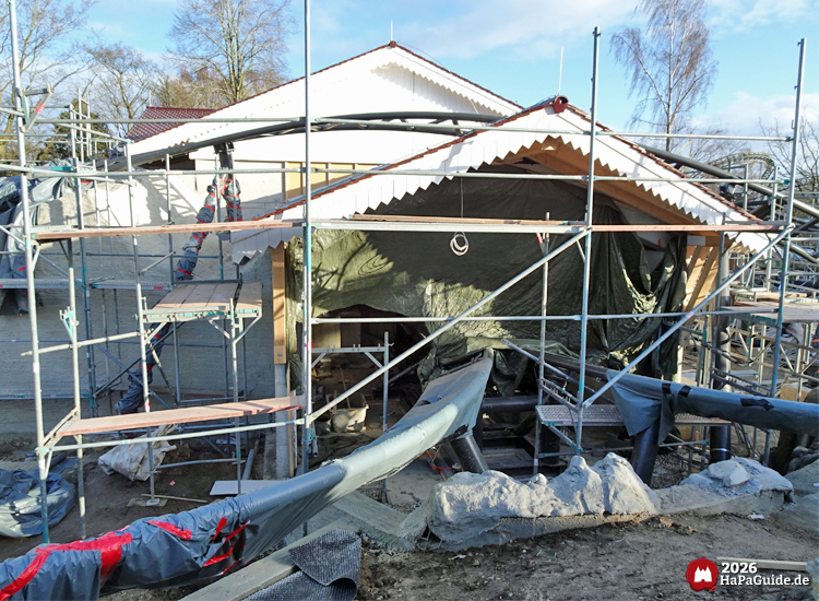 Cornwall Coaster - Das Verschiebegleis unter der noch abgehängten Stations Ein- und Ausfahrt