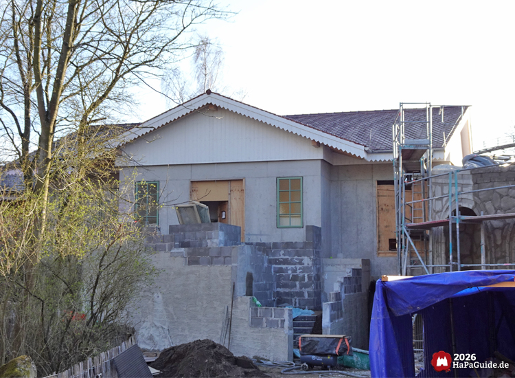 Cornwall Coaster - Das Stationsgebäude im Bau im März 2026