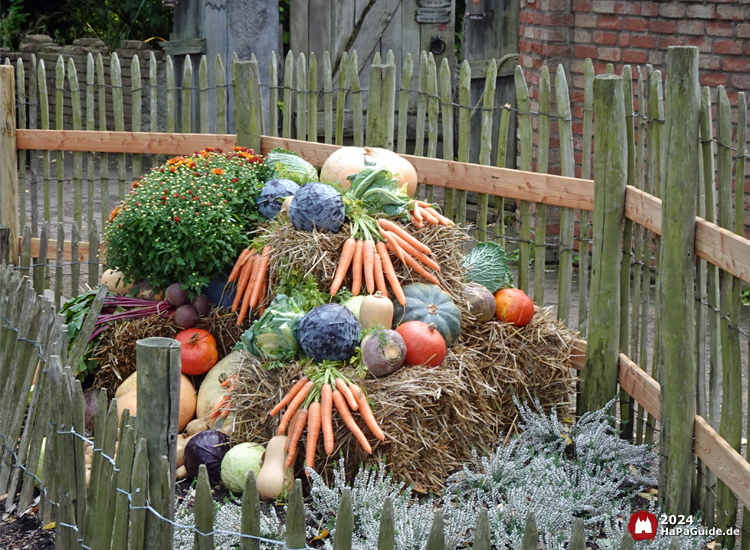 Erntedank im Hansa‑Park - Gemüse auf Strohballen