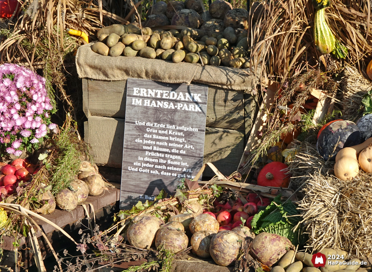 Erntedank im Hansa‑Park - Schild Erntedank im Hansa‑Park