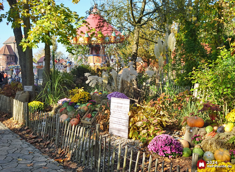 Erntedank im Hansa‑Park - Erntedankbeet vor dem Hanse-Flieger