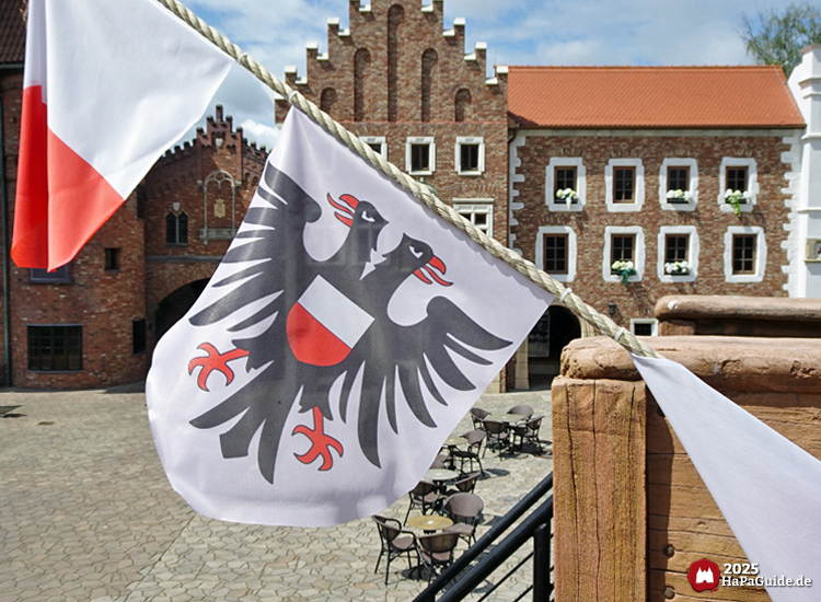 Hansekogge - Fahne mit Wappen