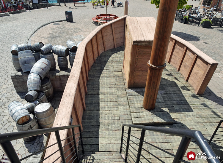 Hansekogge - Blick von oben aufs Deck