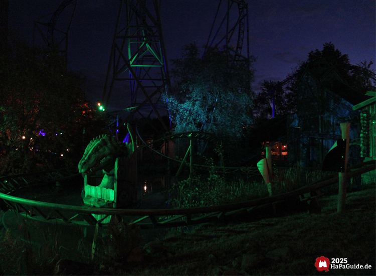Herbstzauber am Meer - Grün beleuchteter Schlangenkopf der Schlange von Midgard