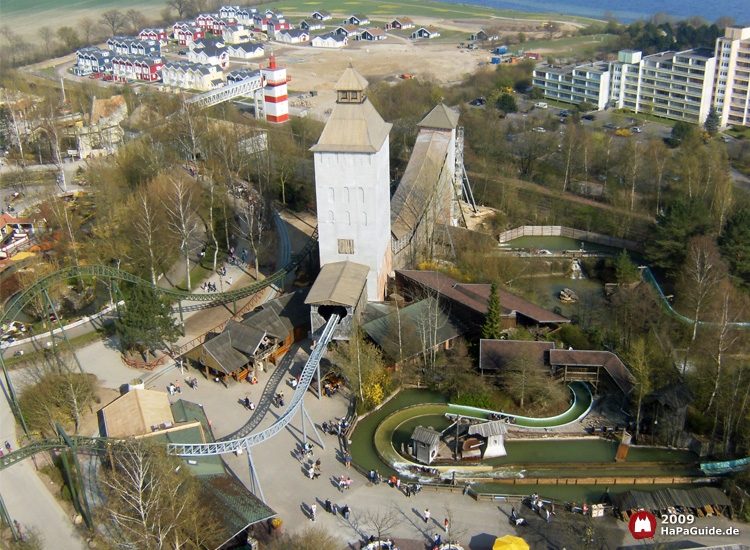 Blick von oben auf das Holzfällerlager 2009