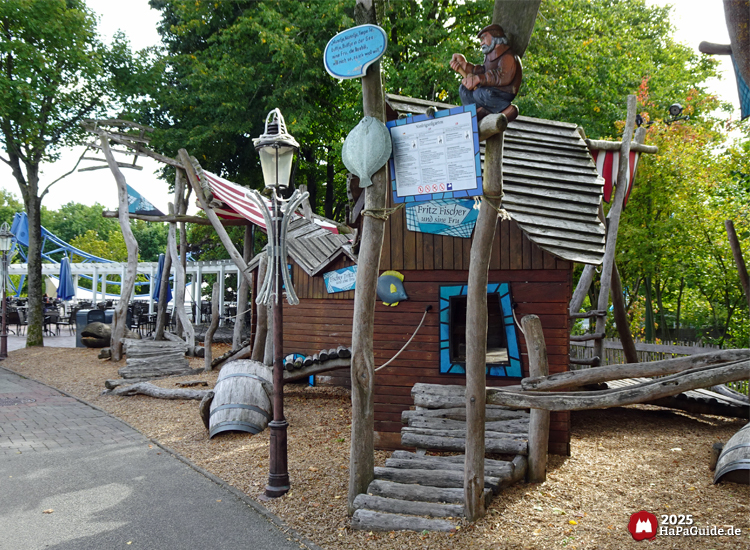 Niedrigseilgarten - Zugang mit Sicherheitstafel