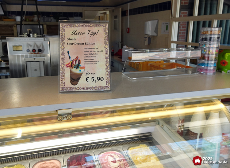 Waffelbackstube - Schild Unser Tipp!! Slush Sour Dream Edition
